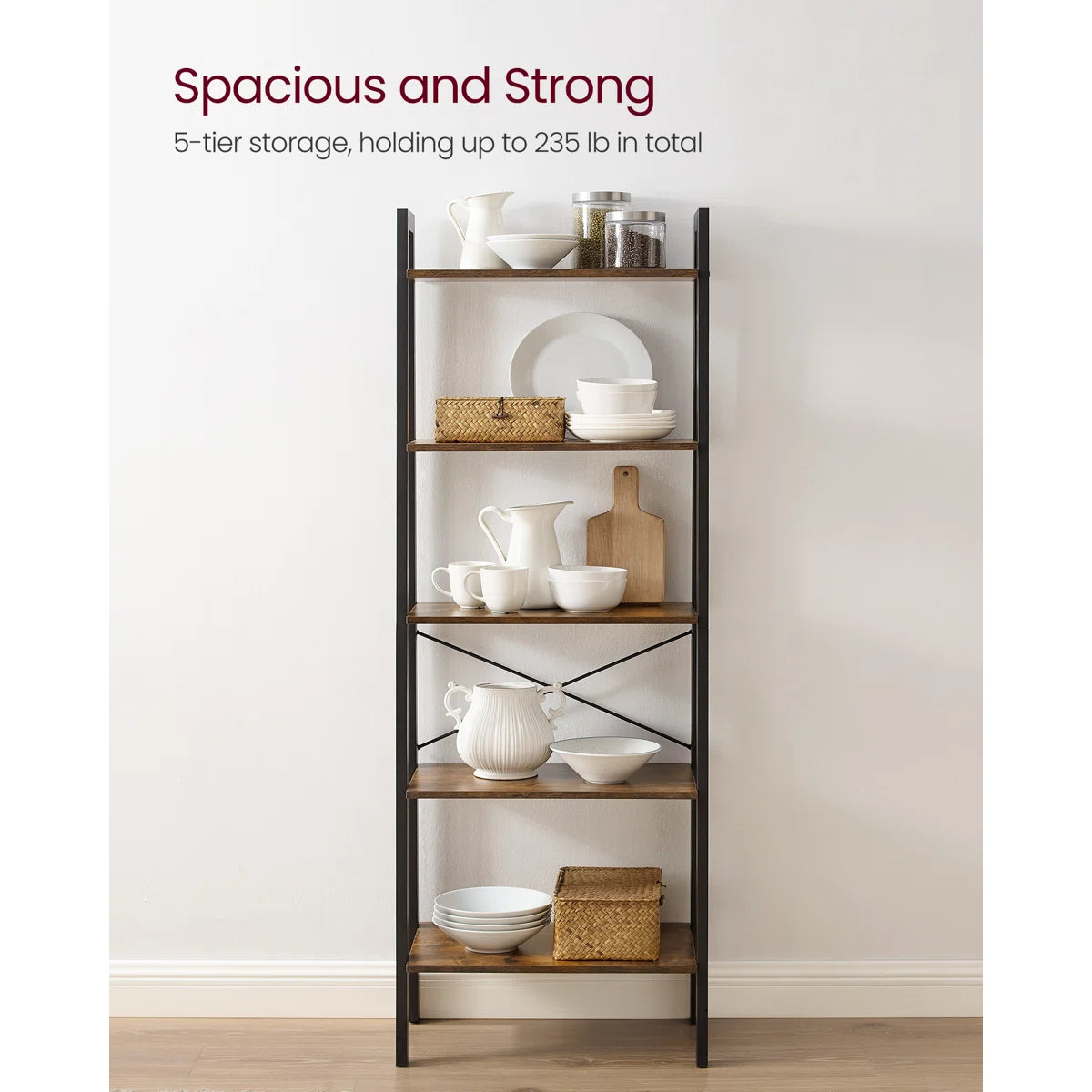 Wilston Forge 67.9"H x 22"W Metal Ladder Bookcase