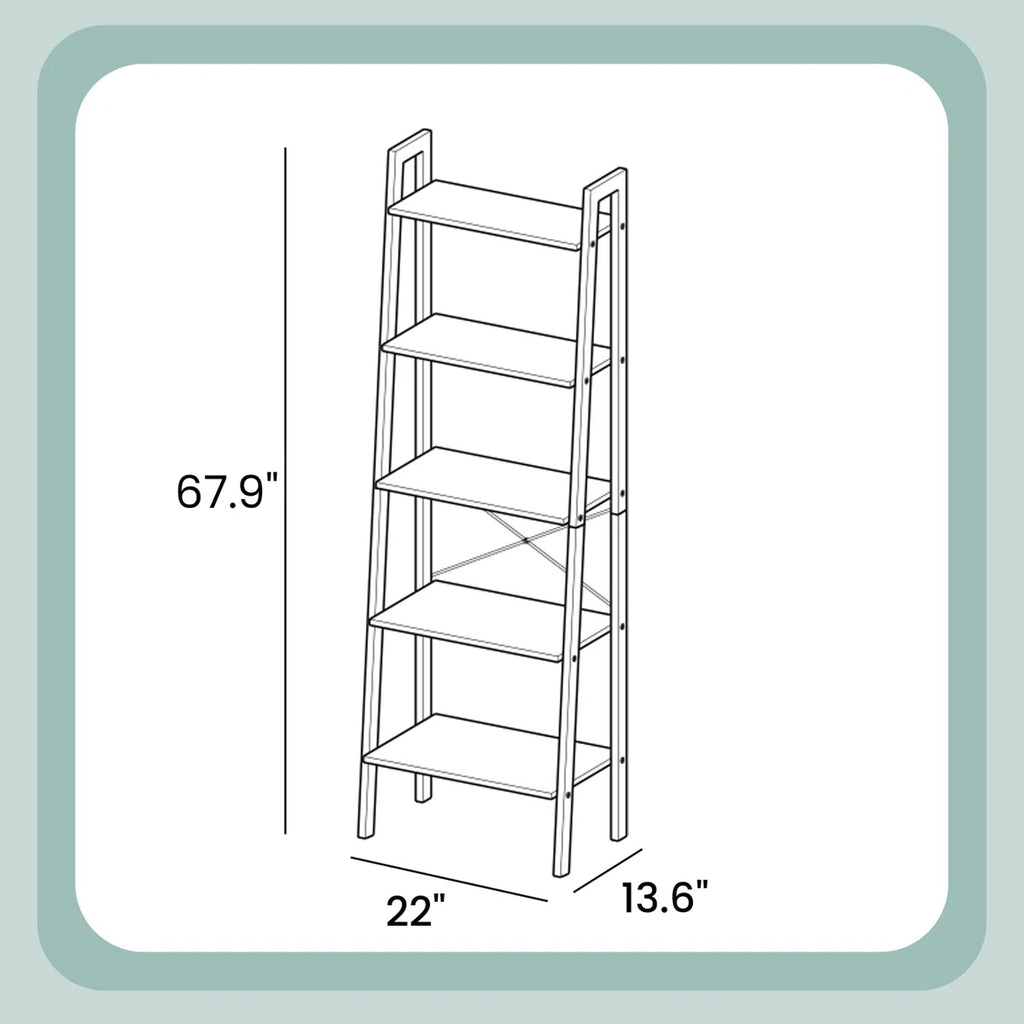 Wilston Forge 67.9"H x 22"W Metal Ladder Bookcase
