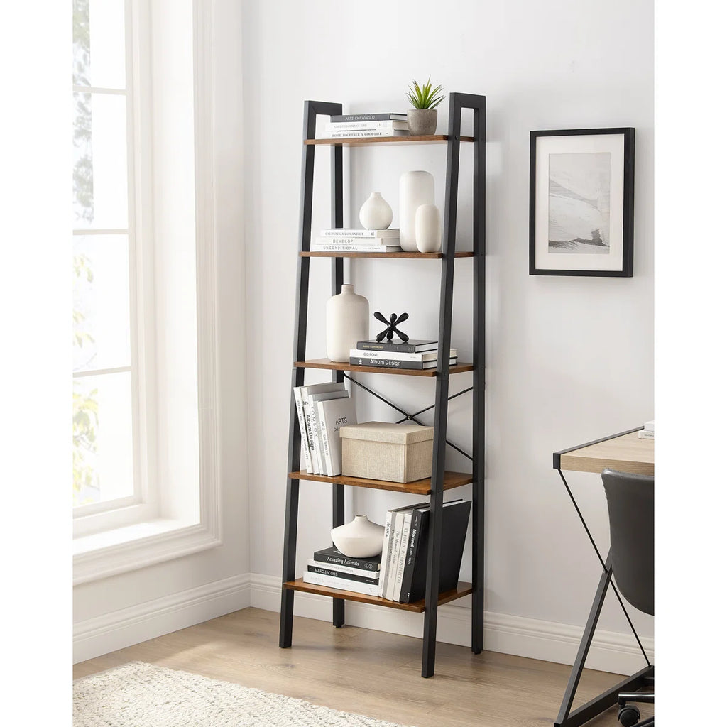 Wilston Forge 67.9"H x 22"W Metal Ladder Bookcase