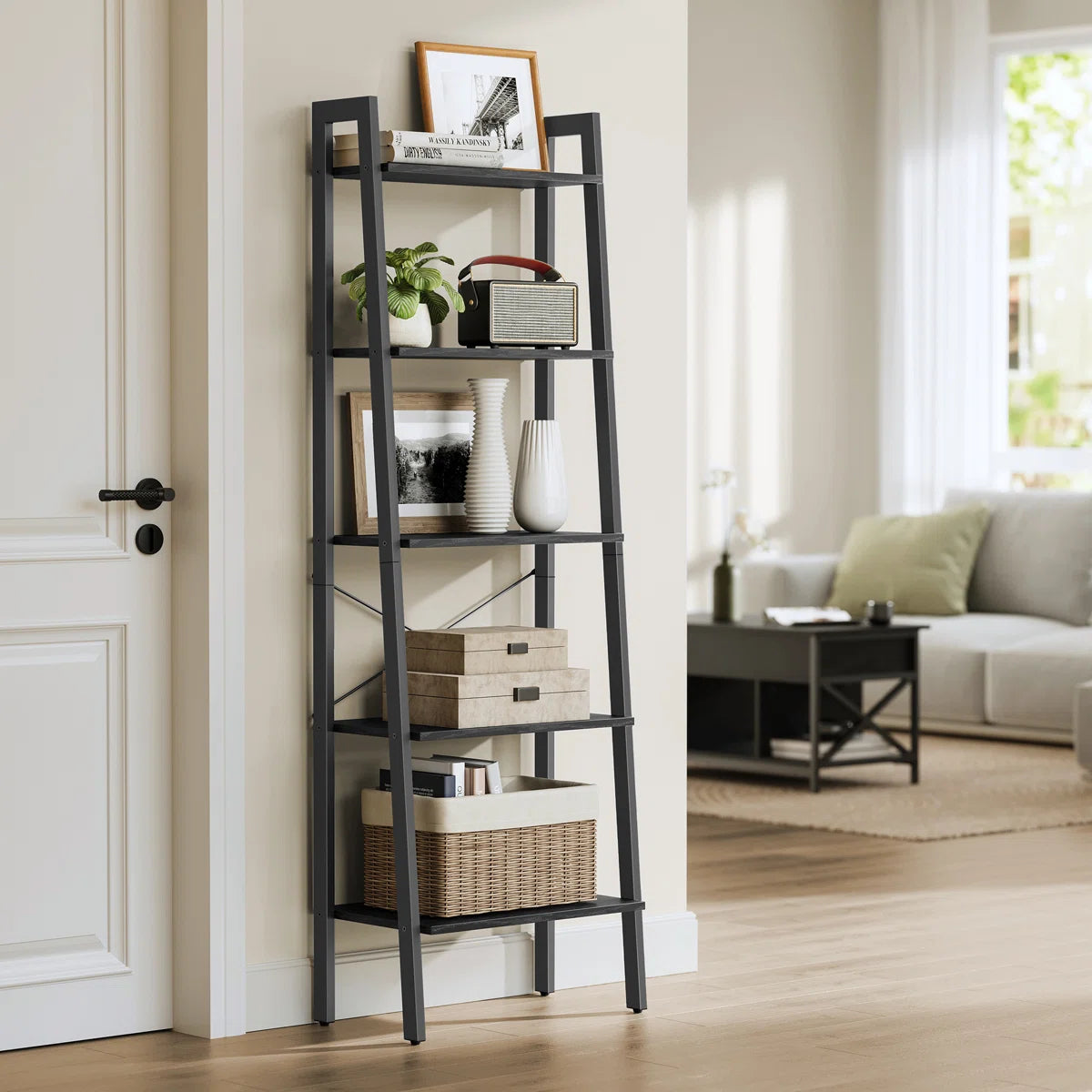 Wilston Forge 67.9"H x 22"W Metal Ladder Bookcase