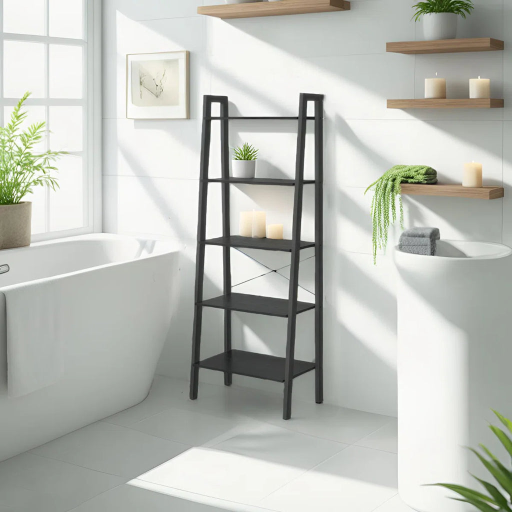 Wilston Forge 67.9"H x 22"W Metal Ladder Bookcase