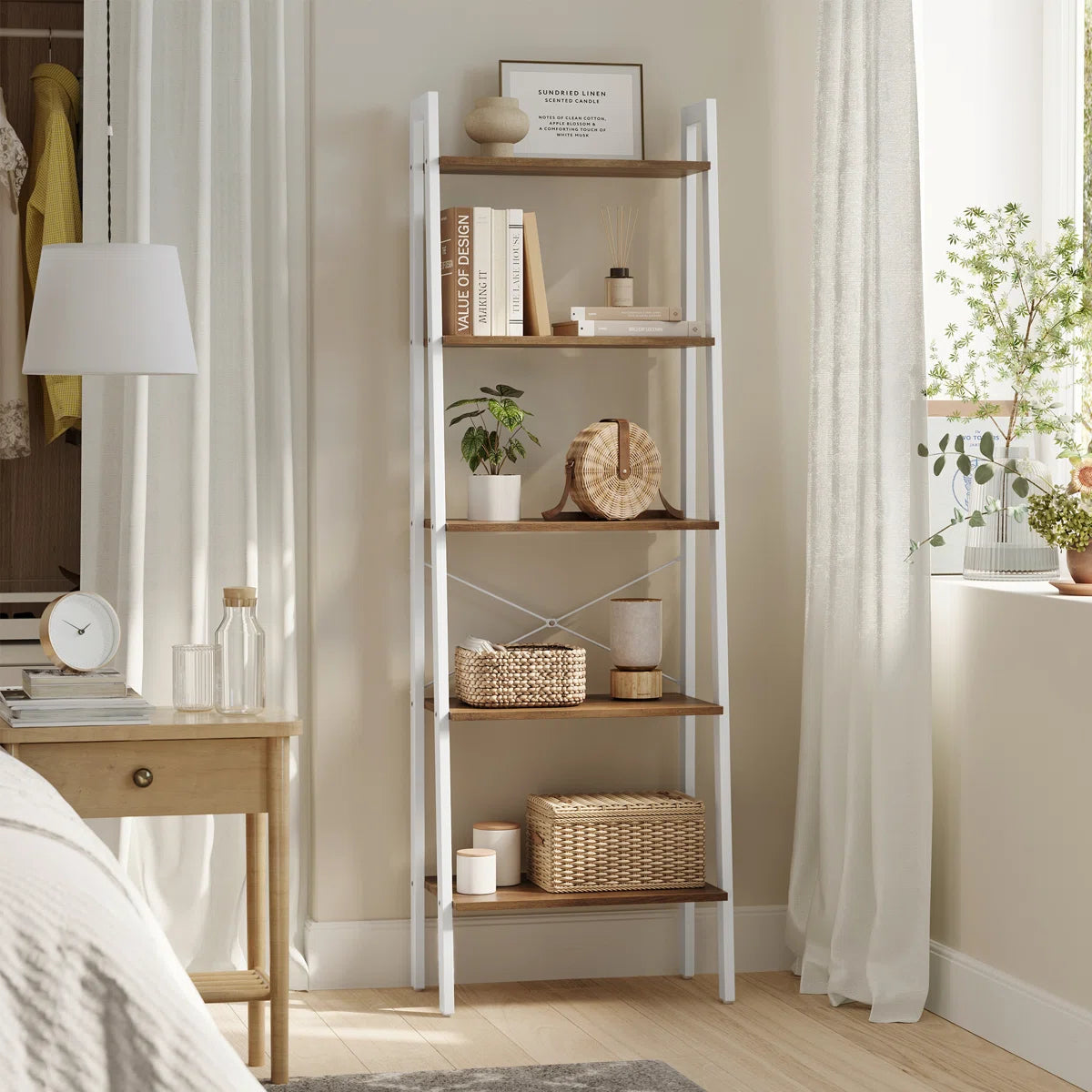 Wilston Forge 67.9"H x 22"W Metal Ladder Bookcase