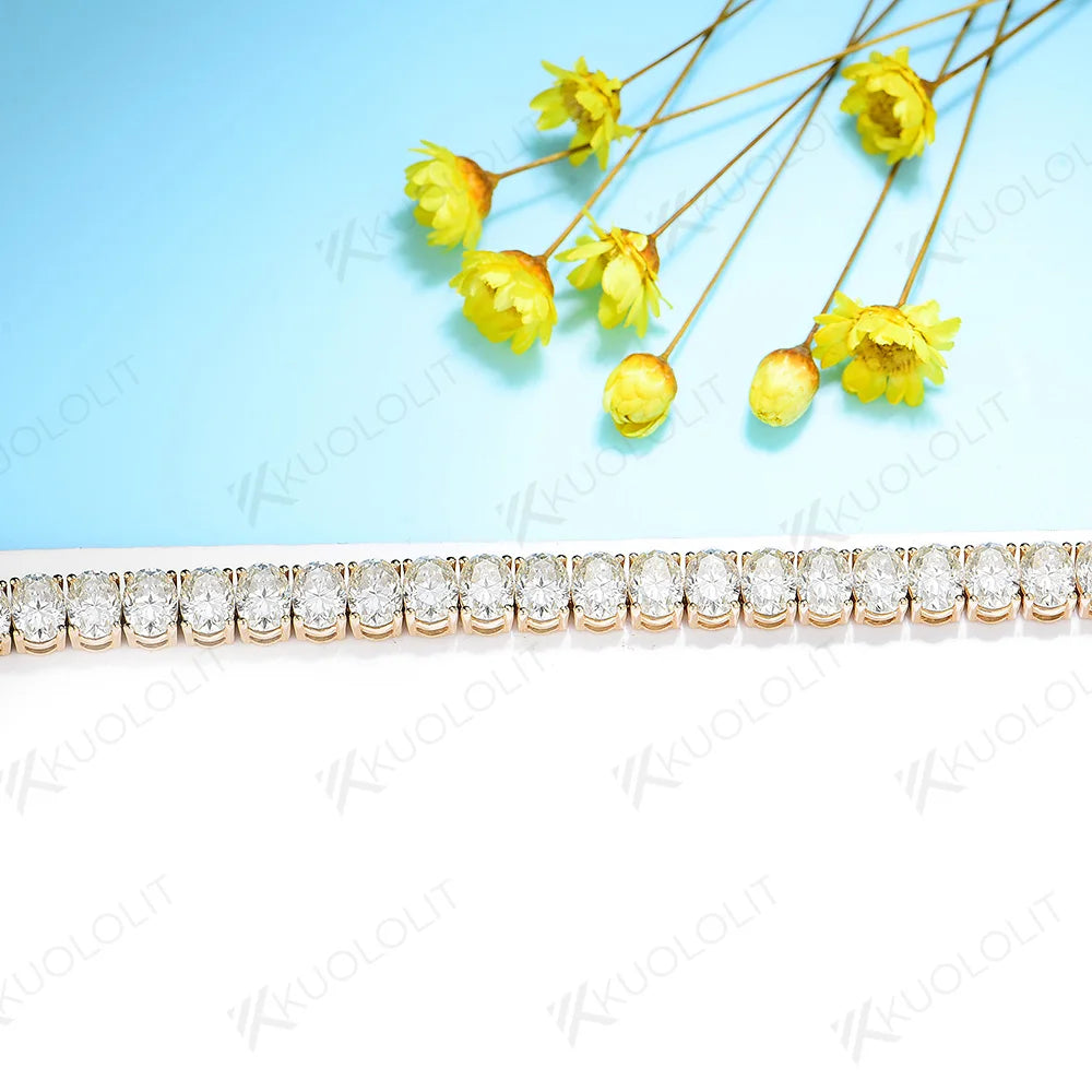 Moissanite 10K Gold Tennis Bracelet VVS1