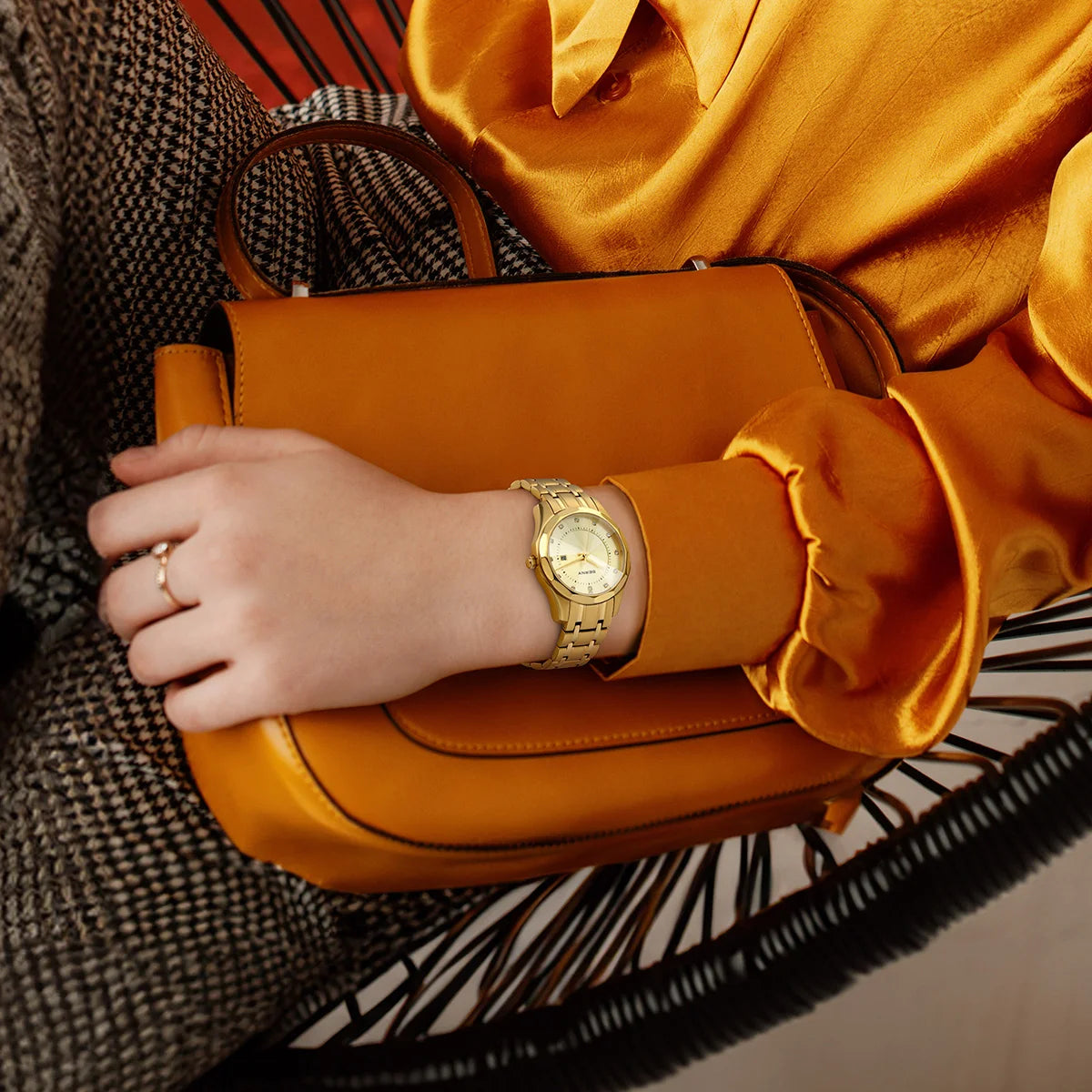 Women's Stainless Steel Gold Watch