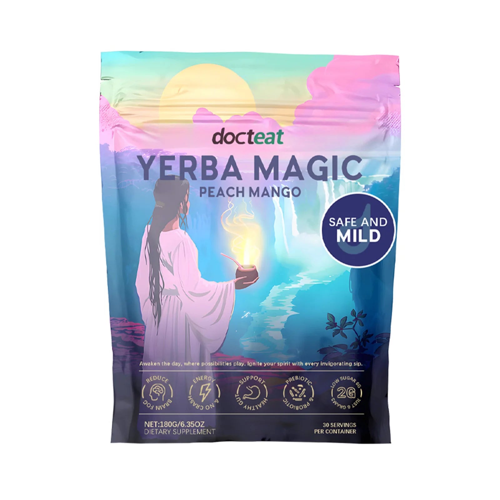 DOCTEAT 180g Yerba Mate Tea Mateina Refreshes Energy Concentration Promote Mental Activities Increase Fullness Yerba Mate Powder