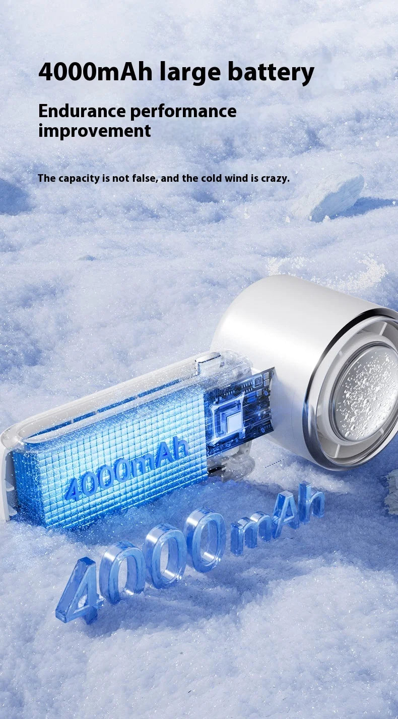 Portable Cooling Handheld Fan 100-Speed Turbo Wind Semiconductor Cooler 4000mAh LED Display USB Rechargeable