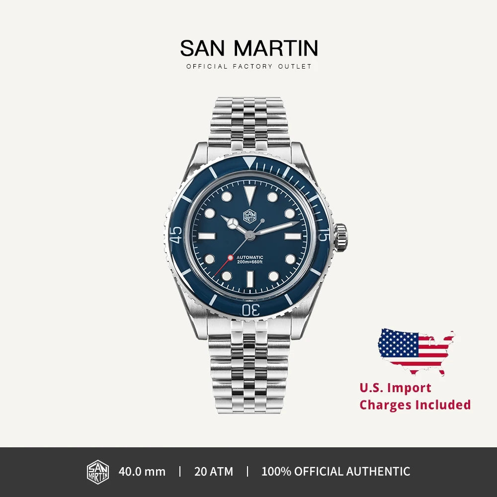 Men's 40mm SAN MARTIN Homage Dive Watch