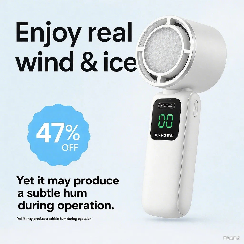 Portable Cooling Handheld Fan 100-Speed Turbo Wind Semiconductor Cooler 4000mAh LED Display USB Rechargeable
