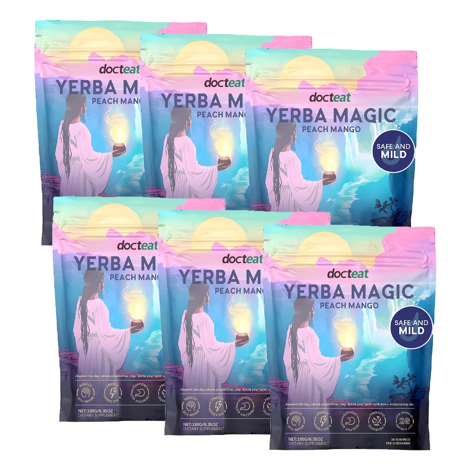 DOCTEAT 180g Yerba Mate Tea Mateina Refreshes Energy Concentration Promote Mental Activities Increase Fullness Yerba Mate Powder