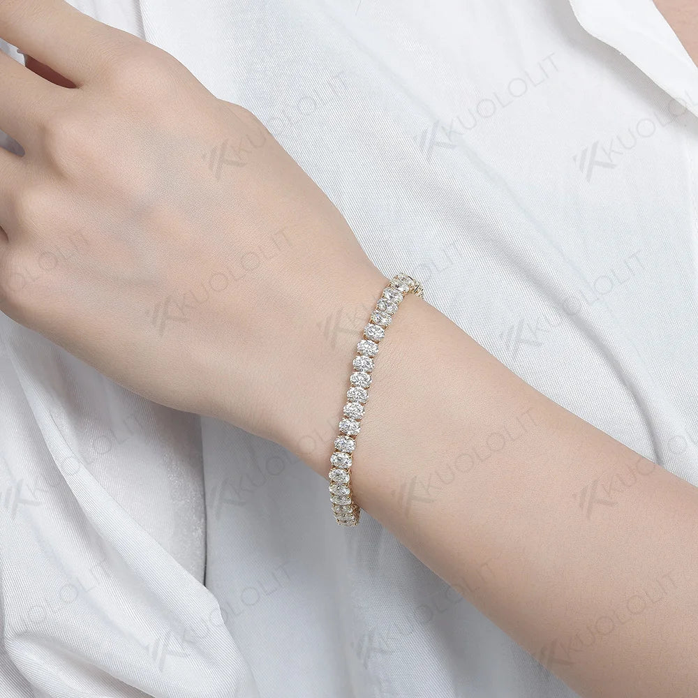 Moissanite 10K Gold Tennis Bracelet VVS1
