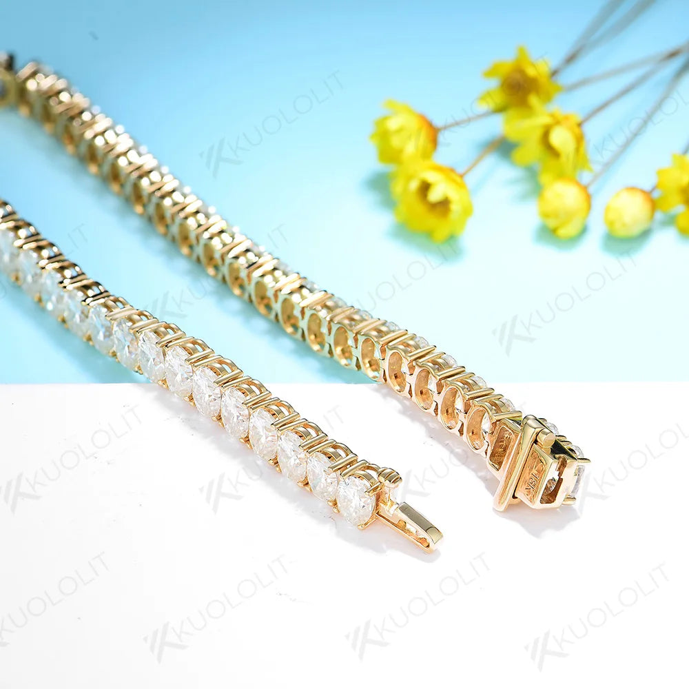 Moissanite 10K Gold Tennis Bracelet VVS1