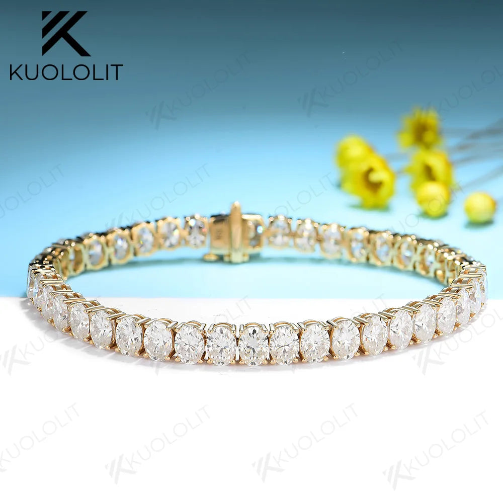 Moissanite 10K Gold Tennis Bracelet VVS1
