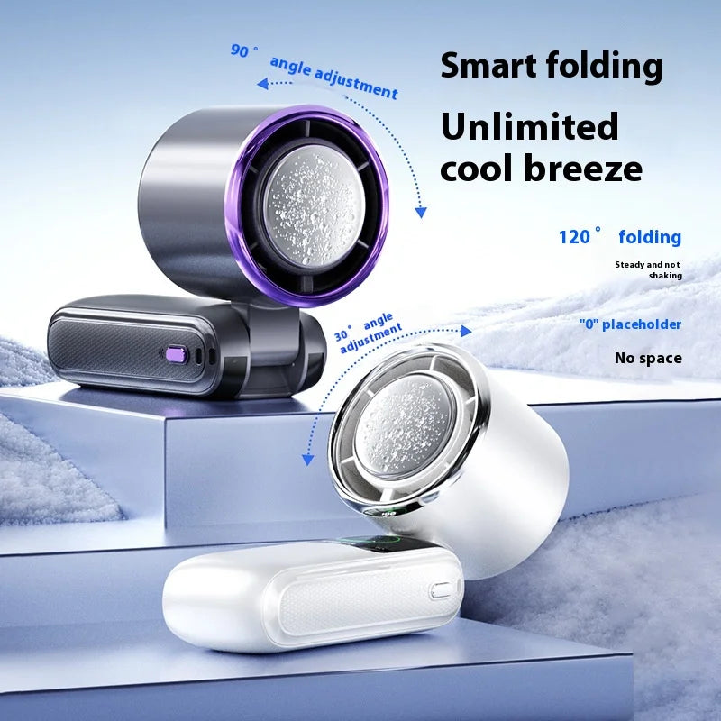 Portable Cooling Handheld Fan 100-Speed Turbo Wind Semiconductor Cooler 4000mAh LED Display USB Rechargeable