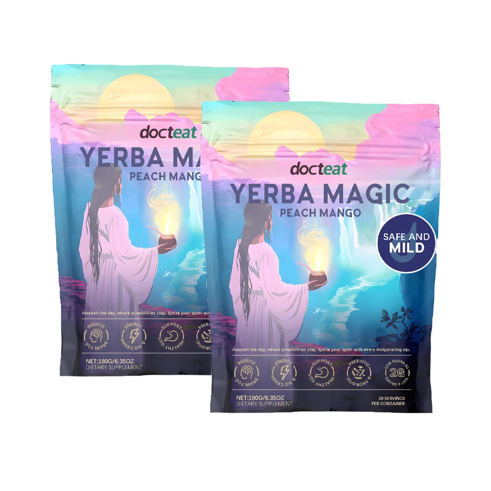 DOCTEAT 180g Yerba Mate Tea Mateina Refreshes Energy Concentration Promote Mental Activities Increase Fullness Yerba Mate Powder