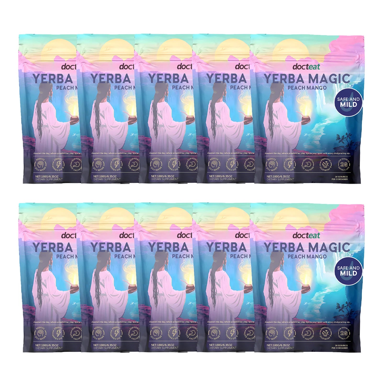 DOCTEAT 180g Yerba Mate Tea Mateina Refreshes Energy Concentration Promote Mental Activities Increase Fullness Yerba Mate Powder