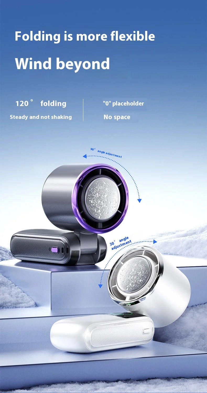 Portable Cooling Handheld Fan 100-Speed Turbo Wind Semiconductor Cooler 4000mAh LED Display USB Rechargeable