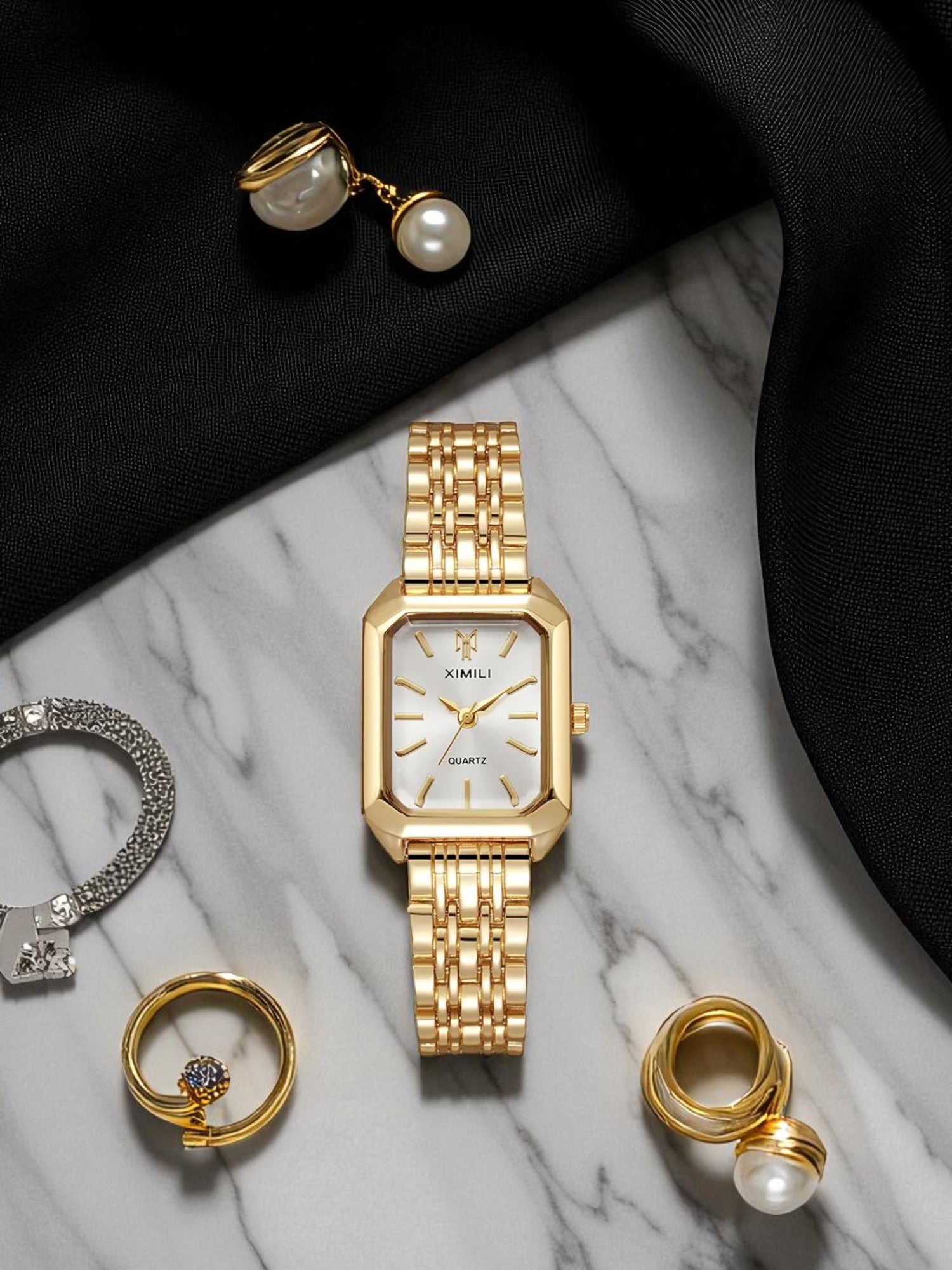 Vintage Square Face Gold Finish Watch