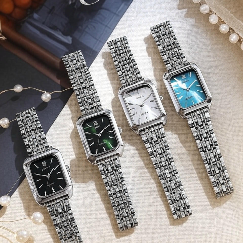 Vintage Square Face Gold Finish Watch